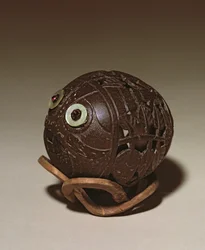 Coconut Sculpted into a Face, c.1895